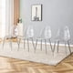 thumbnail image 1 of Modern minimalist transparent dining chair, plastic chair, armless crystal chair, Nordic creative makeup stool, negotiation chair, silver plated metal leg 6-piece set, TW-1200, 1 of 3