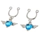 thumbnail image 2 of 2Pcs Crystal Heart Dangle Nipplering Anillo de acero inoxidable No perforante Azul, 2 of 5
