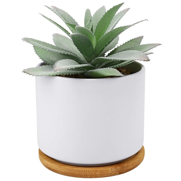 Plantas suculentas artificiales de agave Hopewood de imitación con macetas de cerámica