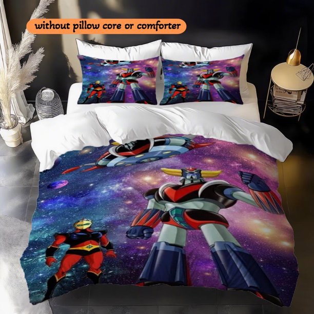 3pcs Mazinger Z Printed Bedding Set - Essential Holiday Decor for Halloween and Christmas