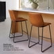 thumbnail image 2 of Pack 2 Sillas Piso Bar Taburetes Cocina Respaldo Metal Cuero Altas Burgos Caramelo, 2 of 8