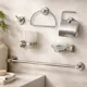 thumbnail image 1 of Set De Accesorios Baño Pared Freiburg Taumm Vidrio 6 Piezas Gris, 1 of 12