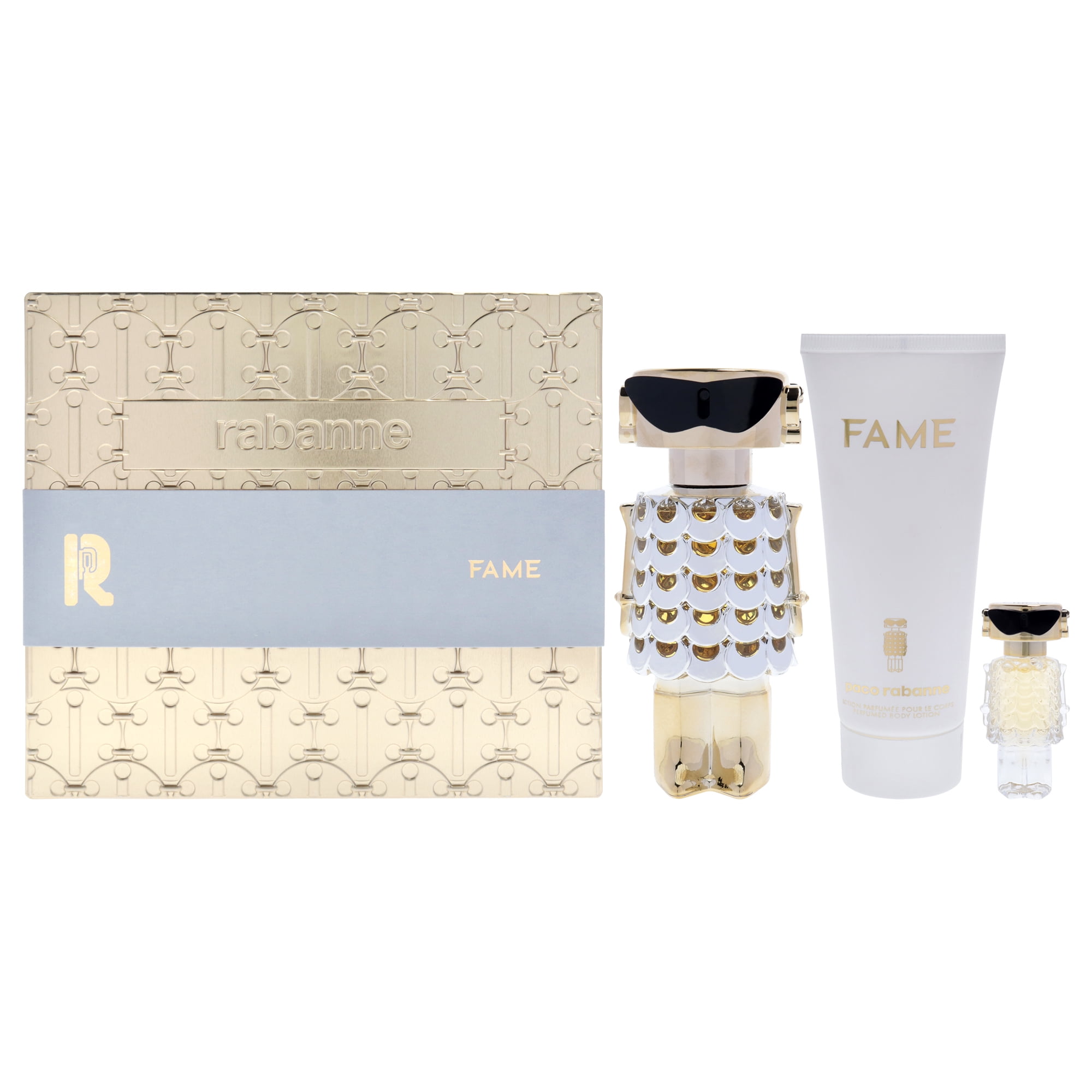 Set De Regalo Perfume Paco Rabanne Fame Edition Edp 75ml + Edp Splash 4ml + Loción Corporal 100ml Mujer