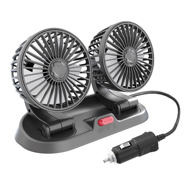 Ventilador de cabeza dual para automóvil, ventilador de enfriamiento automático eléctrico de enfriamiento de verano apto para SUV Truck Boat , USB