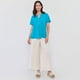 thumbnail image 4 of Blusa Mujer Manga Corta Botones Turquesa Corona, 4 of 5