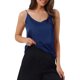 thumbnail image 1 of INSPIRE CHIC Camisola de Satén para Mujer con Escote en V y Tirantes Finos, Blusa sin Mangas de Seda para Ropa de Casa y Capas, Pequeña Azul Marino, 1 of 5