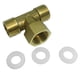 thumbnail image 3 of Conector rosca hembra de latón en T de 4 vías Adaptador interno y externo d, 3 of 5