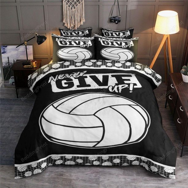 Volleyball Never Give Up-s Quilt Duvet Cover Set Pillowcase Double3-Piece Bedding Set