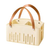 Bothyi - Cesta De Almacenamiento Portátil, Cesta De Ducha Con Asa Para Baño, Dormitorio, Gimnasio, Color Crema