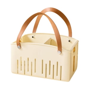 Bothyi - Cesta De Almacenamiento Portátil, Cesta De Ducha Con Asa Para Baño, Dormitorio, Gimnasio, Color Crema