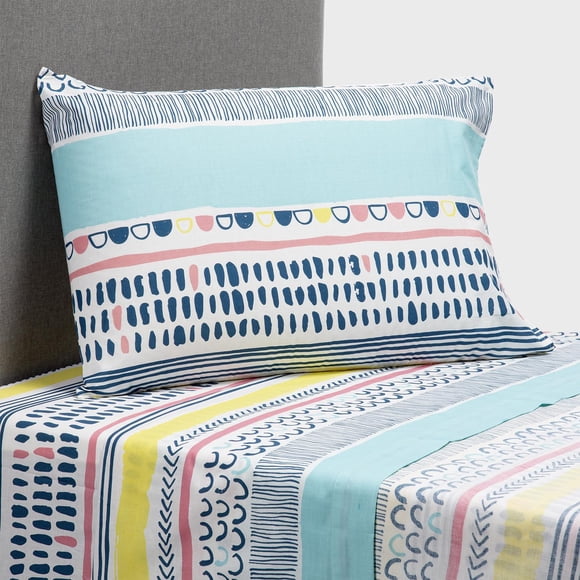 Sabana Zarina 1 P Estampada Lineas Celeste
