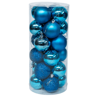 Wakeshome - 24 Esferas Navideña 8Cm Bambalinas Adornos Arbolito Navidad