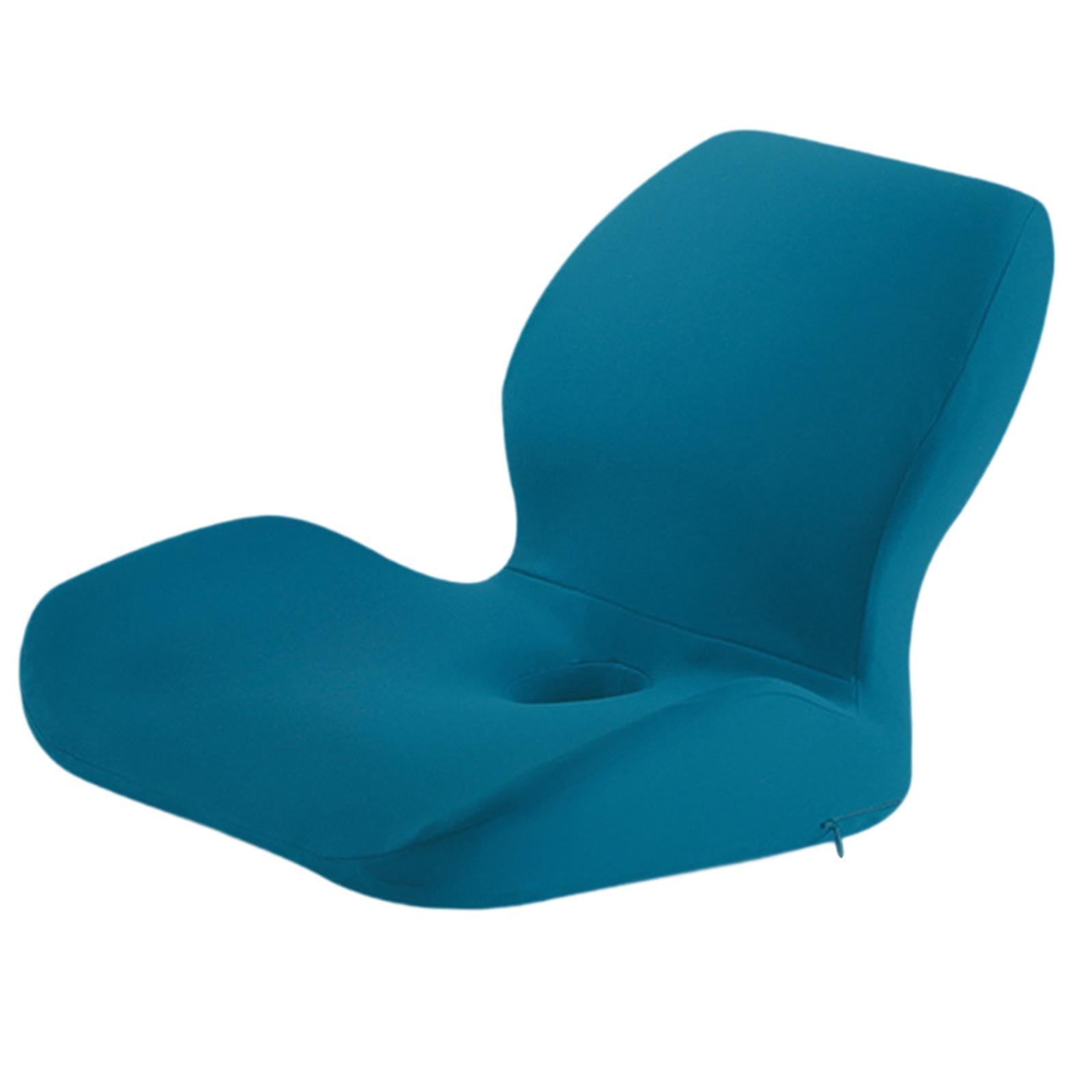 Magideal - Cojín Para Silla De Escritorio, Cojín Para Silla, Extraíble Y Lavable, Cojín Elástico Para Coxis, Soporte Para Cadera Y Espalda Baja Para Montar En El Azul