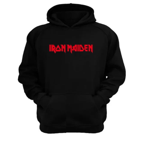 Genérico - Poleron Canguro Iron Maiden Negro Talla L Unisex