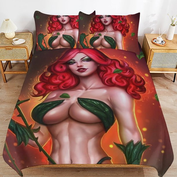 Poison Ivy Bedding Sets Ultra Soft Skin-Friendly Duvet Cover 3 Piece, Cute Comforter Cover Bed Set for Boys Girls Kids