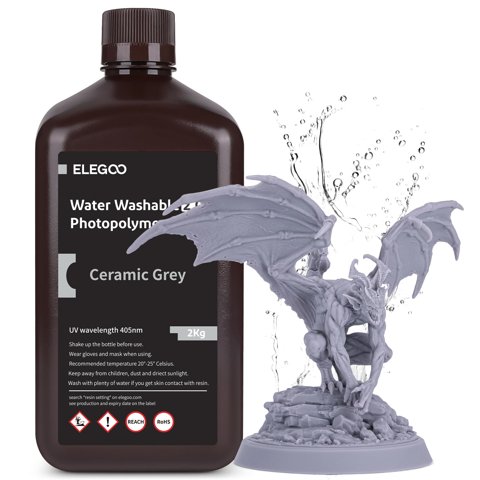 Impresora 3D De Resina Elegoo Mejorada, Lavable Con Agua 2.0, 2000 G