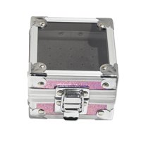 Magideal - Soporte Para Brocas De Uñas, Organizador De Caja De Almacenamiento De Exhibición De 25 Ranuras De Aluminio A Prueba De Polvo Para Cabezales De Pulido , Rosa