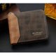 thumbnail image 1 of Cartera para hombre, informal, con cremallera, tarjetero, pequeña, sintética, marrón, 1 of 7