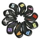 thumbnail image 4 of Juego De 10 Fundas De Cabeza De Hierro De Golf De PU, Textura Suave, Resistente Al Agua, Color Negro, 4 of 5