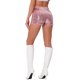 thumbnail image 3 of INSPIRE CHIC Pantalones Cortos de Mujer con Lentejuelas Brillantes de Tiro Medio Sólido Brillo Coctel Cintura Elástica Pantalones Cortos Rosa L, 3 of 6
