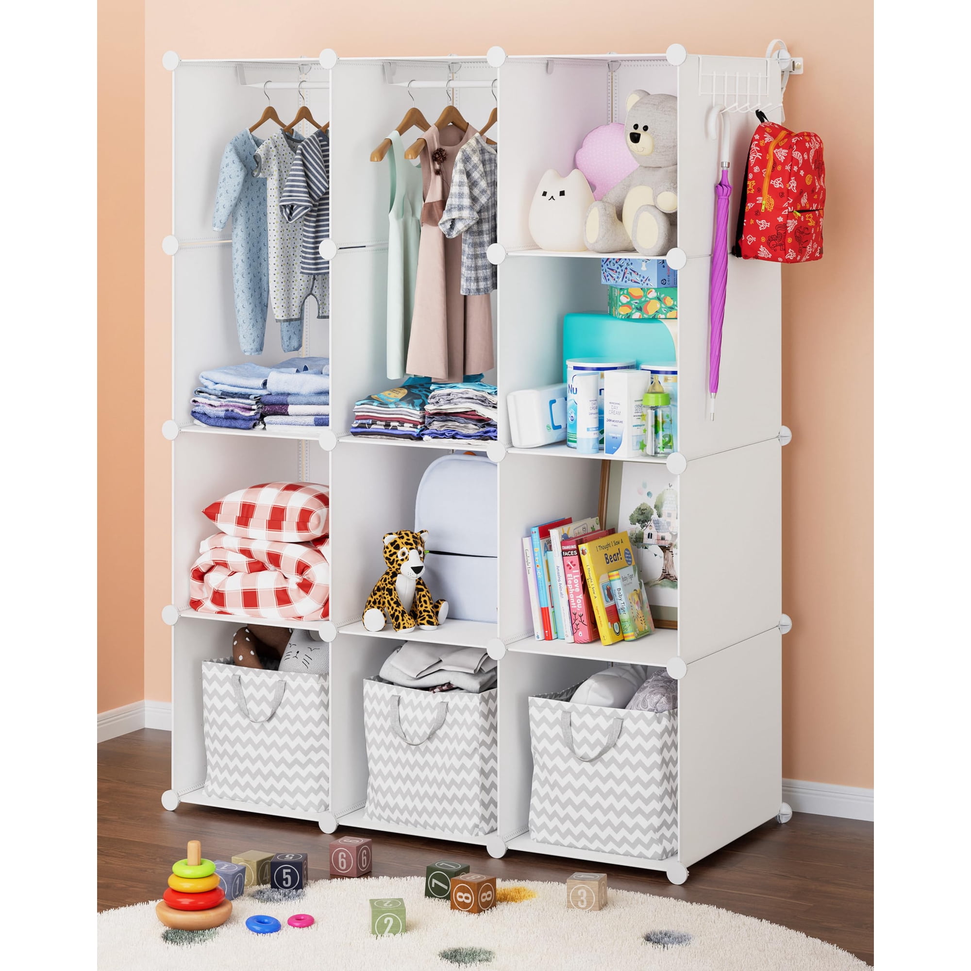 Organizador De Armario Para Bebés Cubediy, Armario Duradero Con Fijación A La Pared