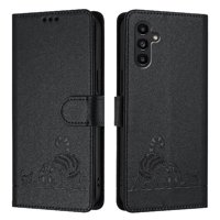 Funda Tipo Cartera Foxdock Para Samsung Galaxy A04S Con Soporte, Ranuras, Rfid, Diseño De Gato