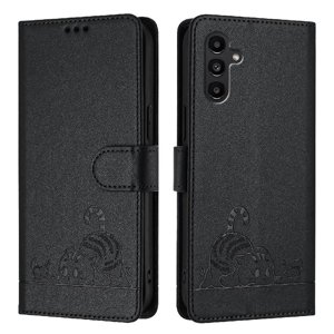 Funda Tipo Cartera Foxdock Para Samsung Galaxy A04S Con Soporte, Ranuras, Rfid, Diseño De Gato