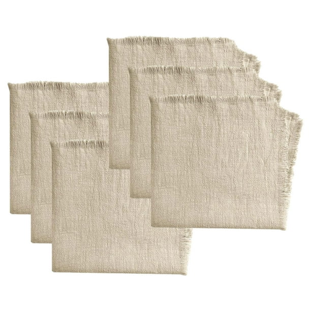 Juego de 6 servilletas de lino y algodón de 45 x 45 cm, servilletas rústicas de tela de queso para bodas, fiestas y baby showers.