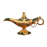 Magideal - Lamp Decoración Ornamento Accesorios Para Disfraces Lámpara Metal Arabian Stage Show Props Deseando Luz Para La Boda Decoración Para El Hogar F Verde