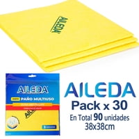 Paño De Limpieza Aileda Paño Amarillo 3 U Multiuso Paño 38X38Cm (En Total 90 Unidades)