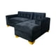 thumbnail image 2 of Sofa Seccional Felpa Negra Divan Derecho, 2 of 3