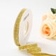 thumbnail image 1 of Xiao Hua Cinta de terciopelo dorada brillante para envolver regalos, 2 cm x 6,5 metros, 2 cintas de felpa suave y afelpada, ideales para hacer coronas navideñas, lazos y decorar regalos navideños., 1 of 3