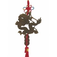 Charm Feng Shui Import, Aleación De Dragón Y Elefante, 12 Cm