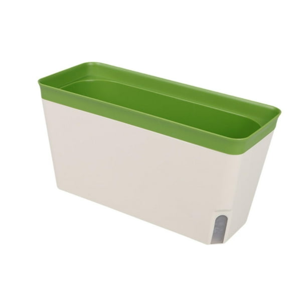 Maceta, maceta de autorriego para interiores y exteriores, maceta para césped con orificios de drenaje para cocina, porche, ventana del hogar, balcón Verde