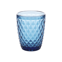 Set 4 Vasos Bajo 24Cl Azul Diamante Vidrio Lugano