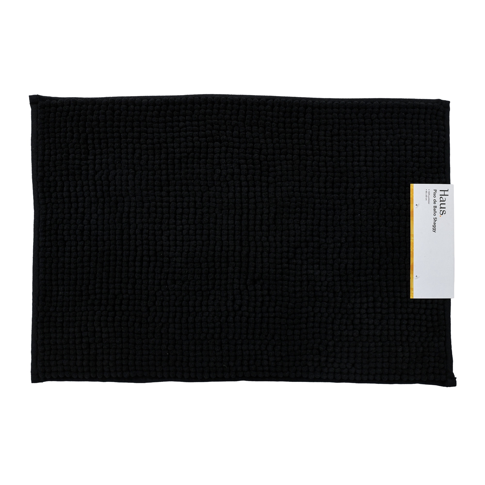 Piso Shaggy 40x60cm Poliester Negro Haus