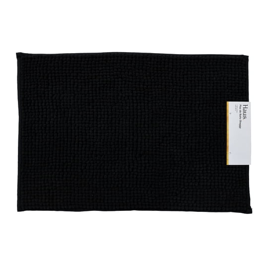 Piso Shaggy 40x60cm Poliester Negro Haus