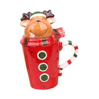 Bothyi - Taza De Cerámica Navideña, Taza De Té De Dibujos Animados Encantadora, Tazas De Chocolate, Taza Novedosa, Alce