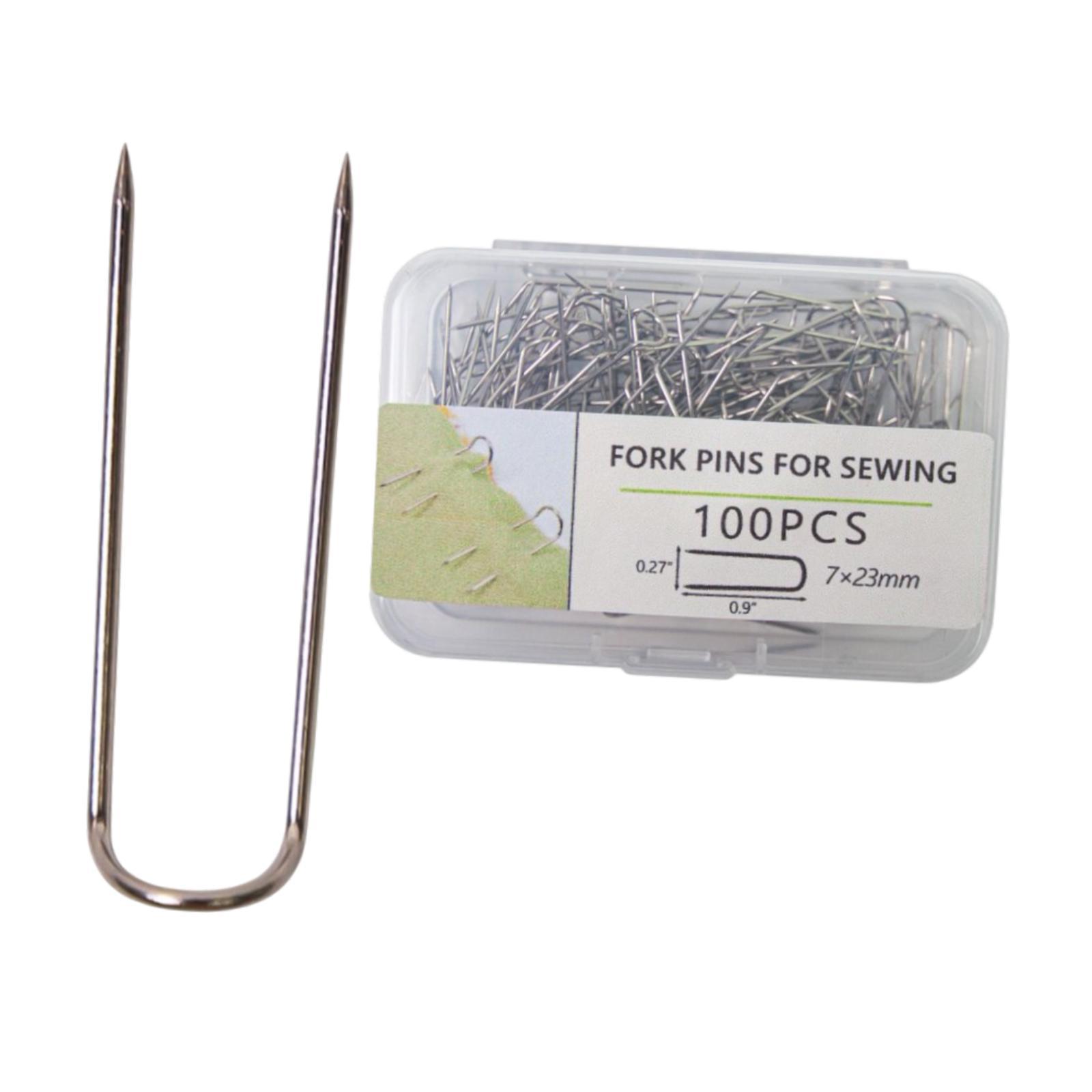 Magideal - Coser U Pins Pins De Horquilla Para Acolchar Pins De U Pins Posicionamiento De Aguja Multipropósito Multipurework Para Clases De Elaboración De La Esc 100 Piezas