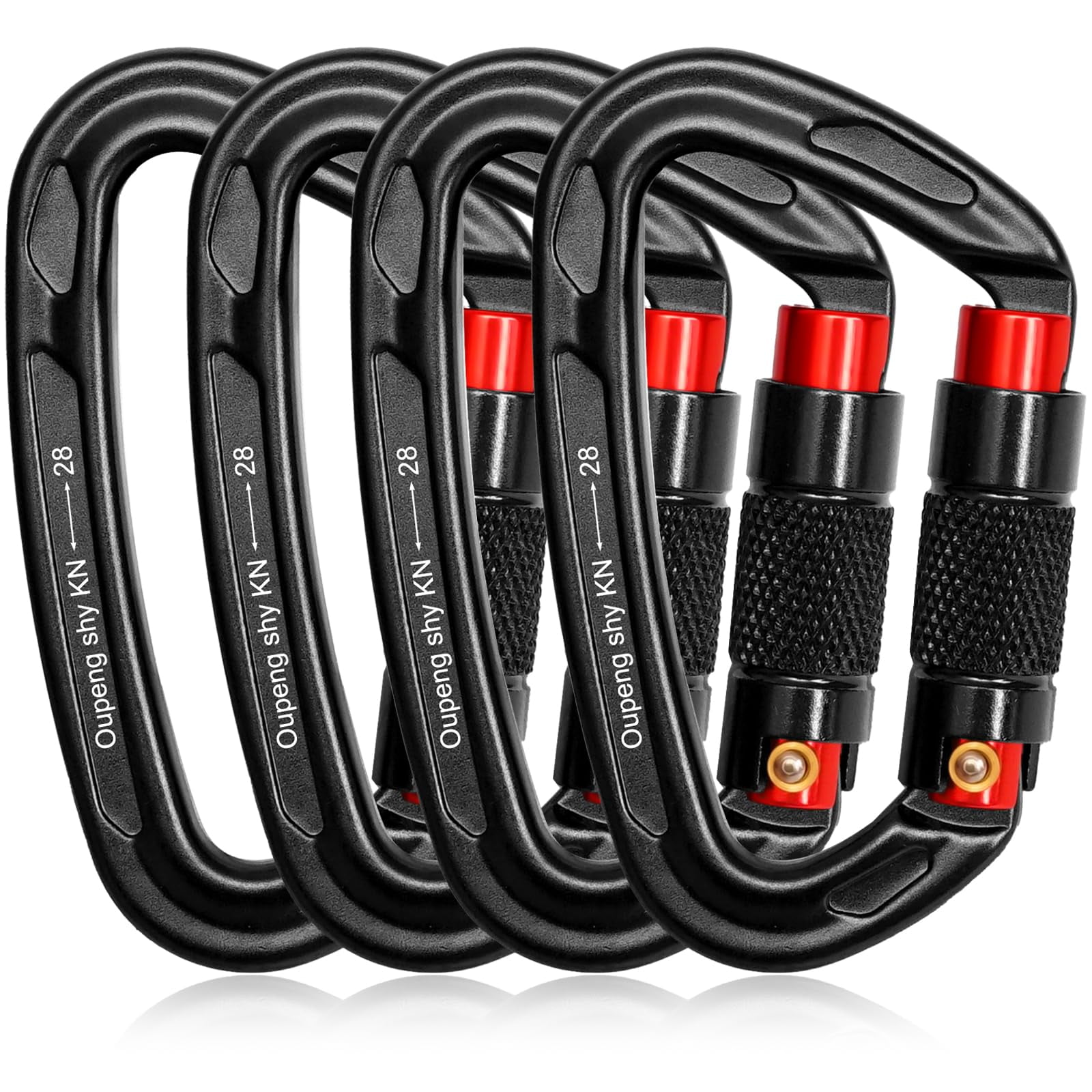 Mosquetones Oupeng Sky 28 Kn (2800 Kg), Resistentes, 4 Unidades