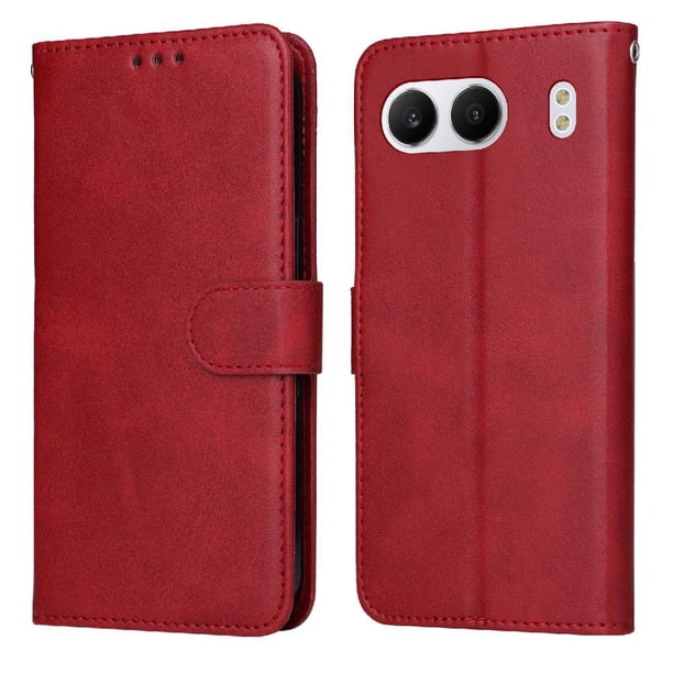 Funda Billetera para OnePlus Nord 4 5G con Porta Tarjetas y Soporte Ajustable Rojo