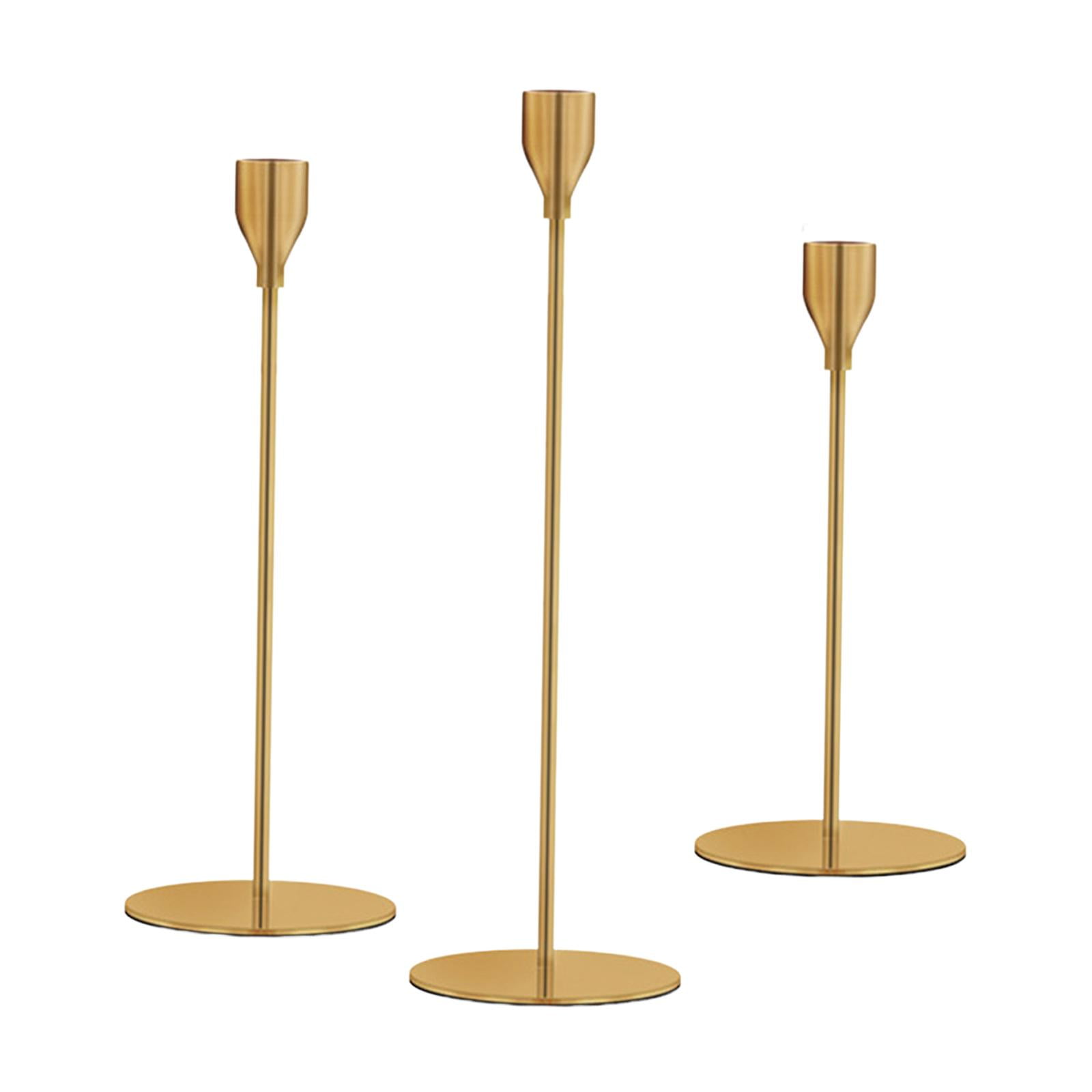 Bothyi - Taper Candle Holders Tall Home Decor Juego De 3 Candelabros Decorativos De Latón