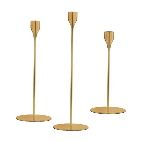 Bothyi - Taper Candle Holders Tall Home Decor Juego De 3 Candelabros Decorativos De Latón
