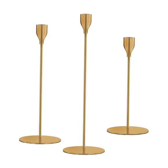Taper Candle Holders Tall Home Decor Juego De 3 Candelabros Decorativos De Latón