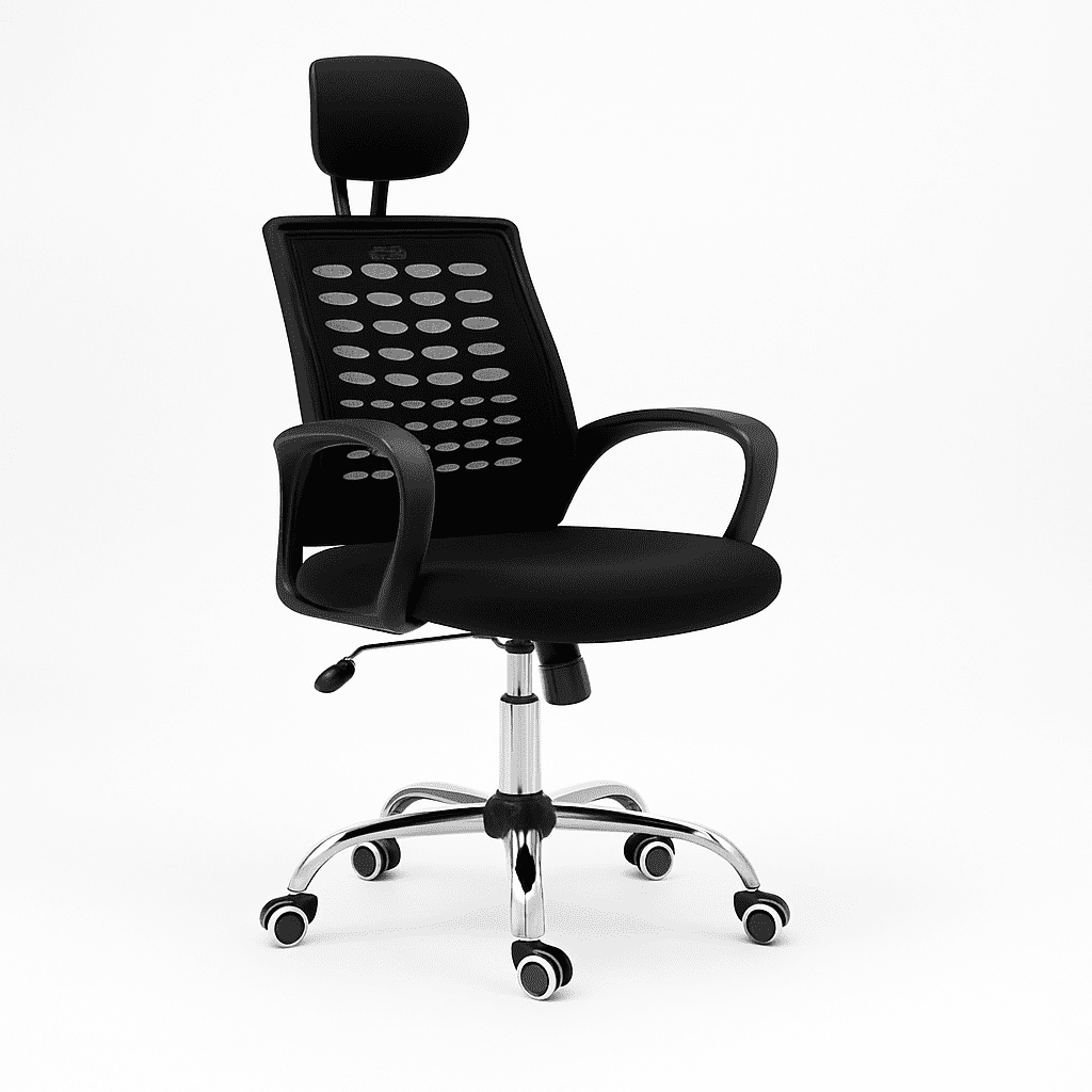 Tuspacehome.cl - Silla Escritorio Aura Oficina Apoya Cabeza Negro Ergonomica