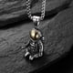 thumbnail image 3 of Collar vintage de acero y titanio para hombre, colgante de astronauta, estilo punk, con cadena de acero inoxidable de 61 cm, metal, sin piedras preciosas., 3 of 7