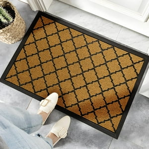 Genérico - Alfombrilla Para Puerta Delantera Resistente A Cualquier Clima, 30 X 17 Cm, Color Marrón