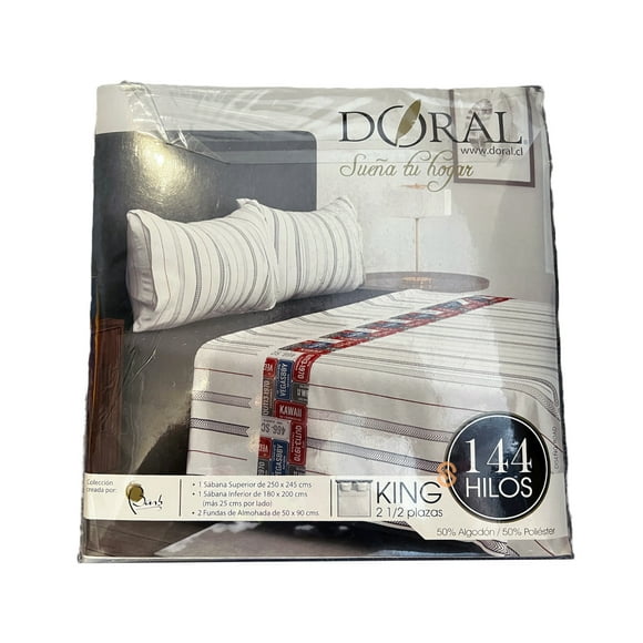 Sábanas Estampadas 144 Hilos King Diseño Negro - Shopyclick