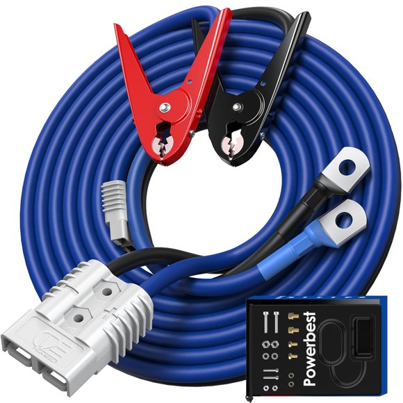 Cables de arranque POWERBEST 9 m (30 ft) calibre 1, 175 A, con conector Anderson