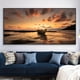 thumbnail image 2 of 1pc Frameless Wall Art Canvas Printing, Seascape Painting Sunset Beach Boat Posters On The Wall Aesthetic Room Decor Bedroom Decoration, No Frame, 2 of 4